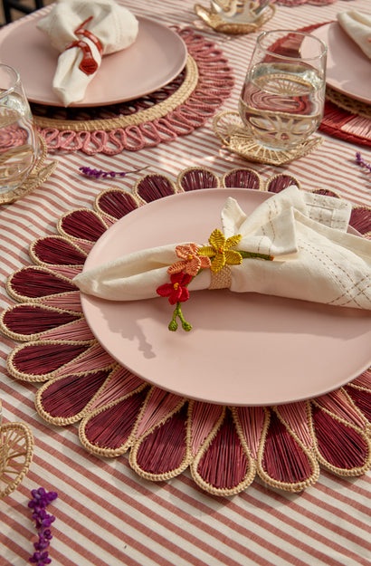 Magnolia Dos Placemat - Burgundy Pink