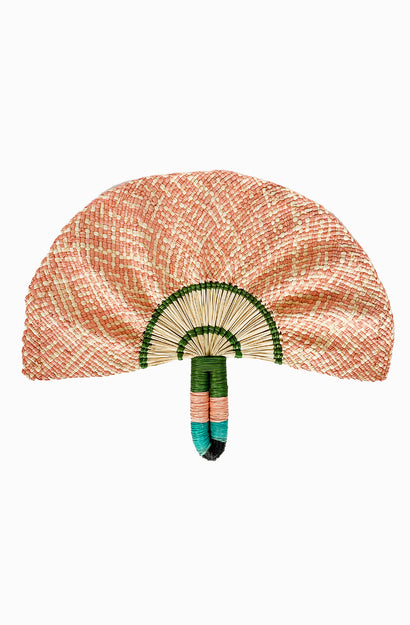 Frilly Hand Fan - Guava/Green/Pink