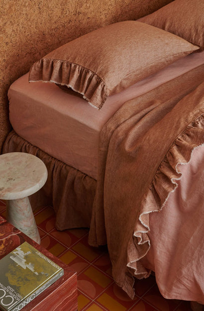 Cinnamon Ruffle Pillowcase - Set of 2