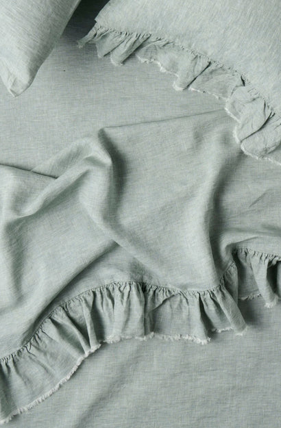 Fog Ruffle Flat Sheet