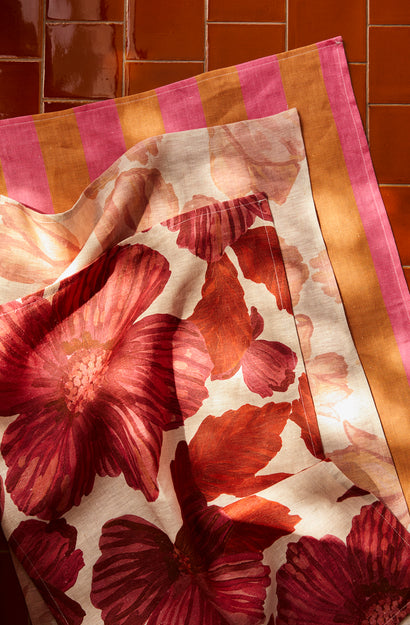 Leon Cerise Tea Towel
