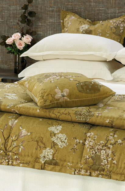 Ikebana Ochre Cushion