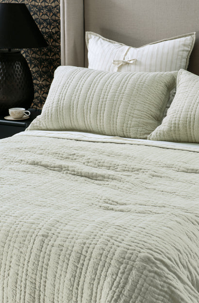 Ricamo Oatmeal Eurosham Pair