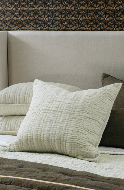 Ricamo Oatmeal Eurosham Pair