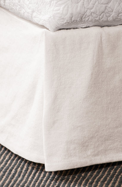 white linen valance