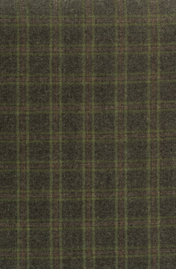 Semplice Deep Moss Plaid Ottoman