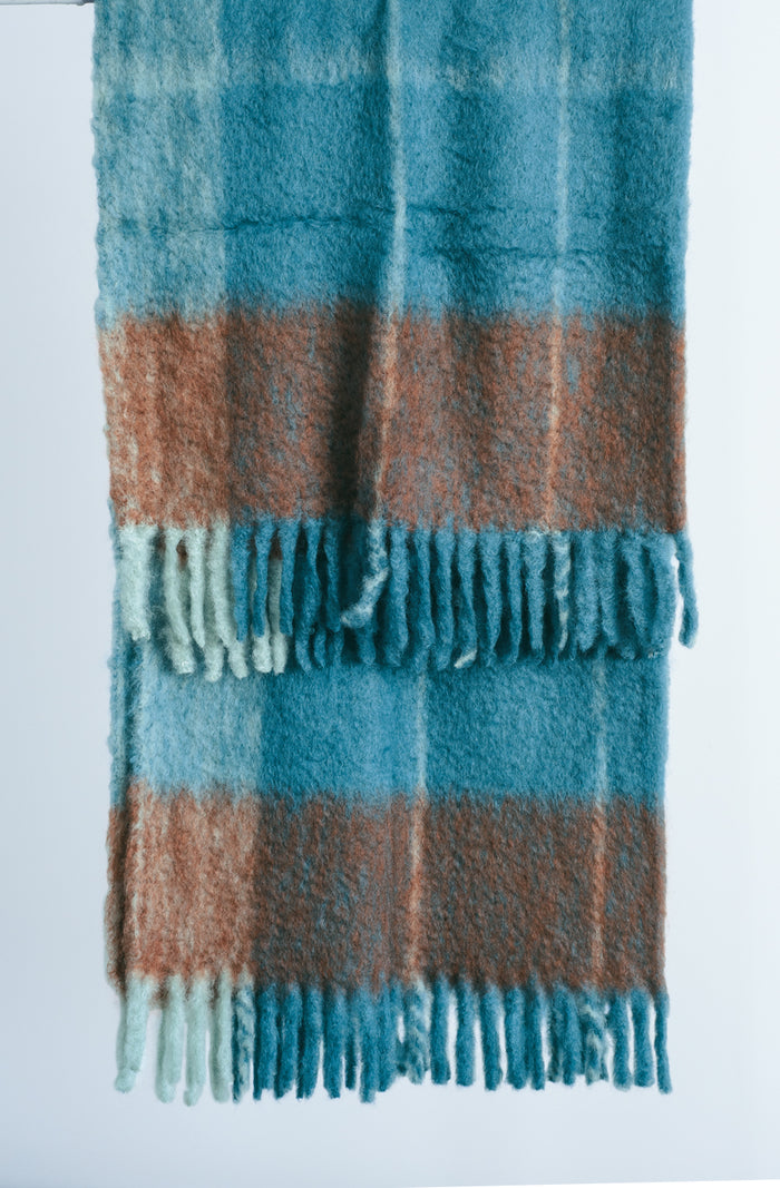 Twist Frame Throw - Teal/Rust