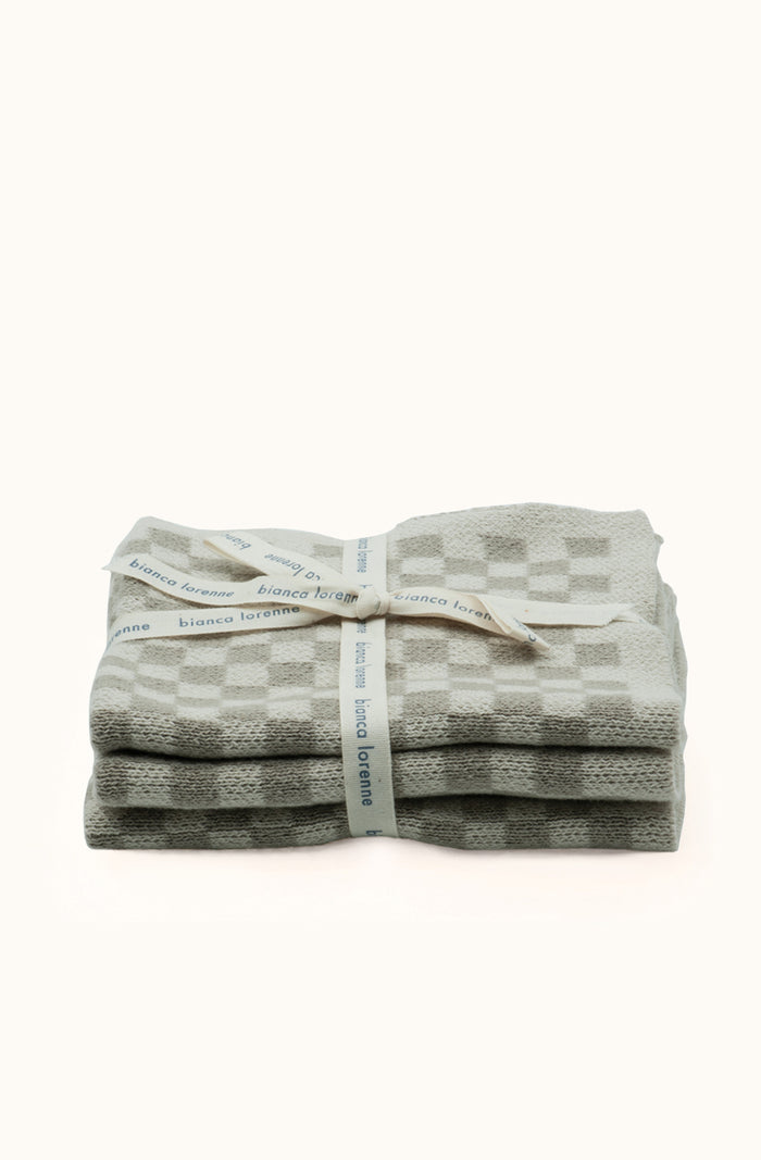 Chekka Taupe Washcloths - Set of Three