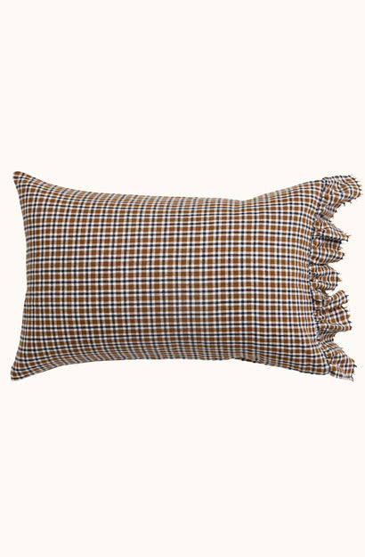 Sparrows Check Ruffle Pillowcase - Set of 2