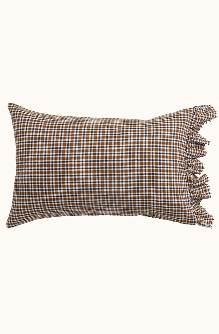 Sparrows Check Ruffle Pillowcase - Set of 2
