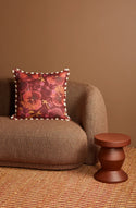 Wild Pansy Dark Cerise Cushion