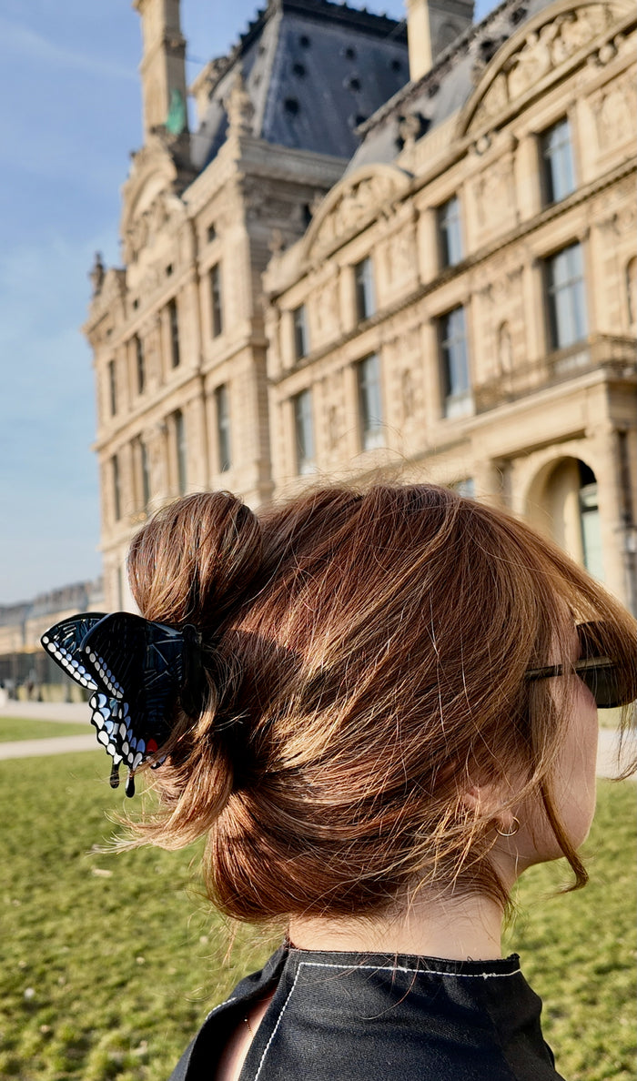 Claw Clip - Swallowtail Butterfly - Navy