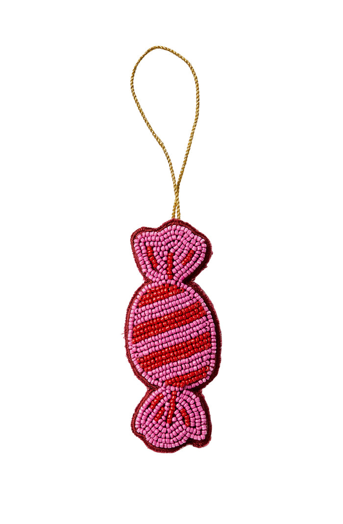 Bon Bon Pink Beaded Christmas Decoration