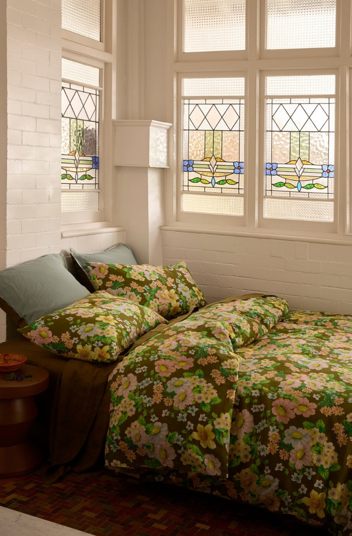 Buttercup Olive King Duvet Cover