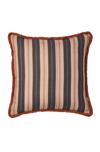 Suiting Stripe Black/Tan Cushion