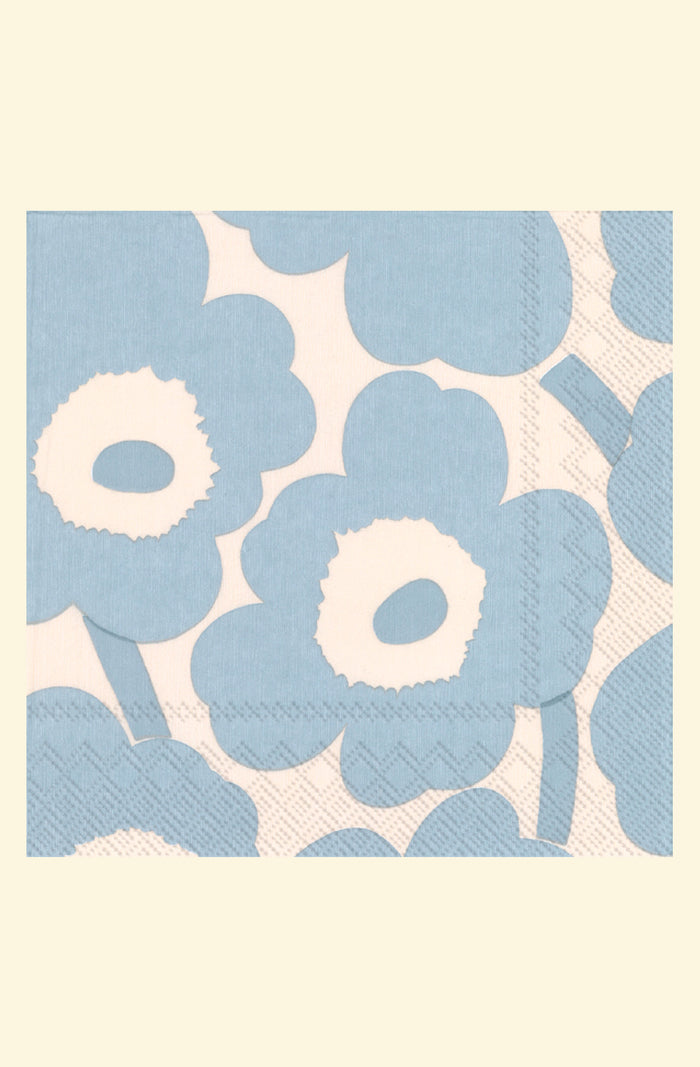 Unikko Cream Light Blue Napkin Set