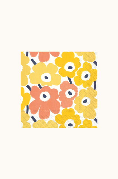 Marimekko Unikko Mini Unikko Yellow Cocktail Napkin Set