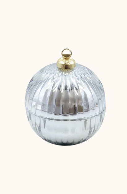 Candle - Christmas Bauble Silver - Christmas Cheer