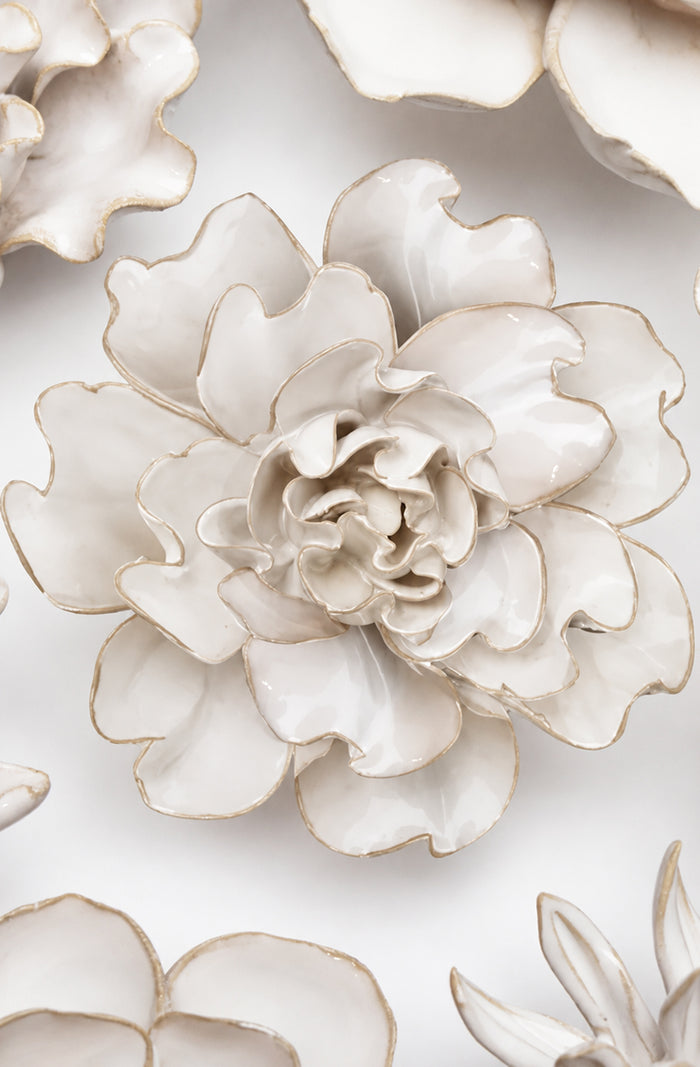 Ceramic Flower - Ivory Larkspur