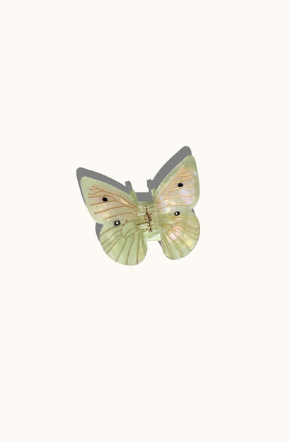 Claw Clip - Cabbage Butterfly Green/White