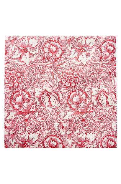 Havi William Morris Pink and Poppy Red Cocktail Napkin Set