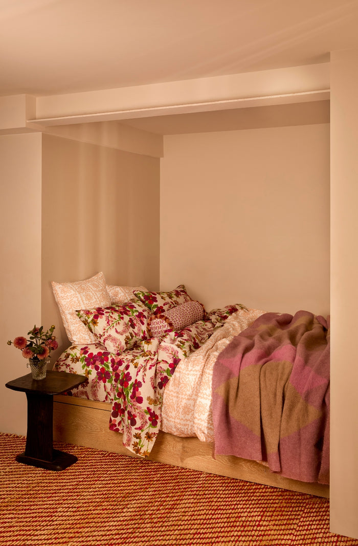 Geometric Pink Mohair Throw