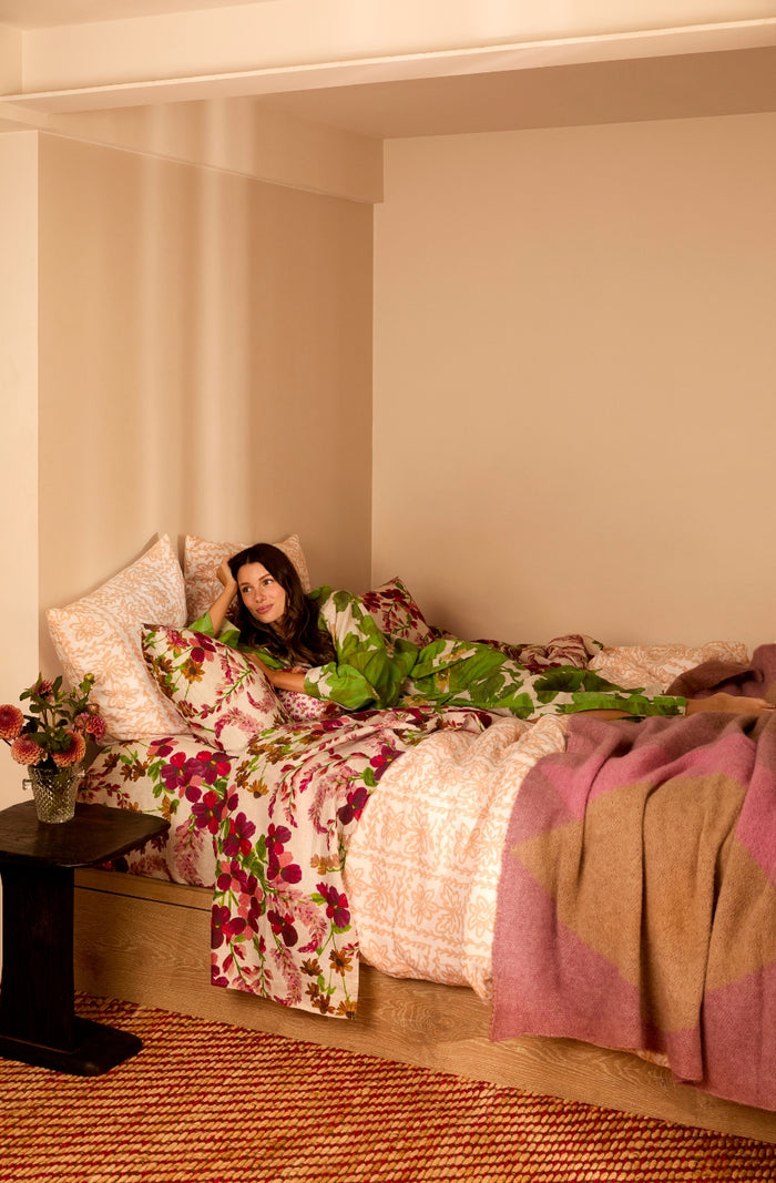 Geometric Pink Mohair Throw
