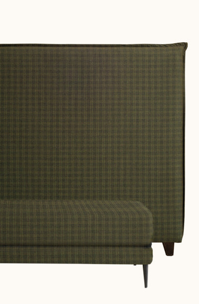 Semplice Deep Moss Plaid Ottoman