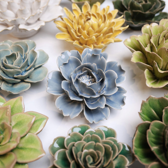 Ceramic Flower - Pastel Blue Rose