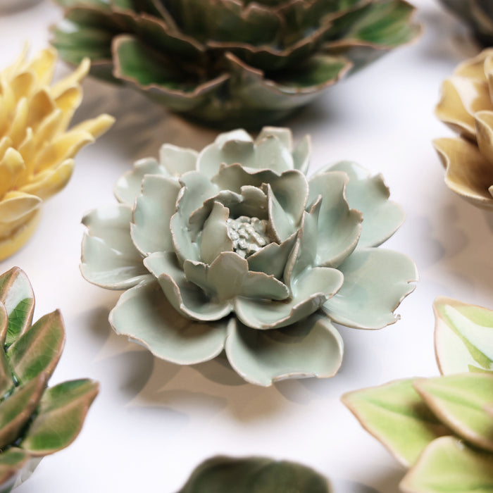 Ceramic Flower - Pistachio Green Rose