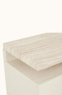 Float Marble Bedside Table - Travertine/Shell