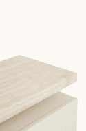 Float Marble Bedside Table - Travertine/Shell