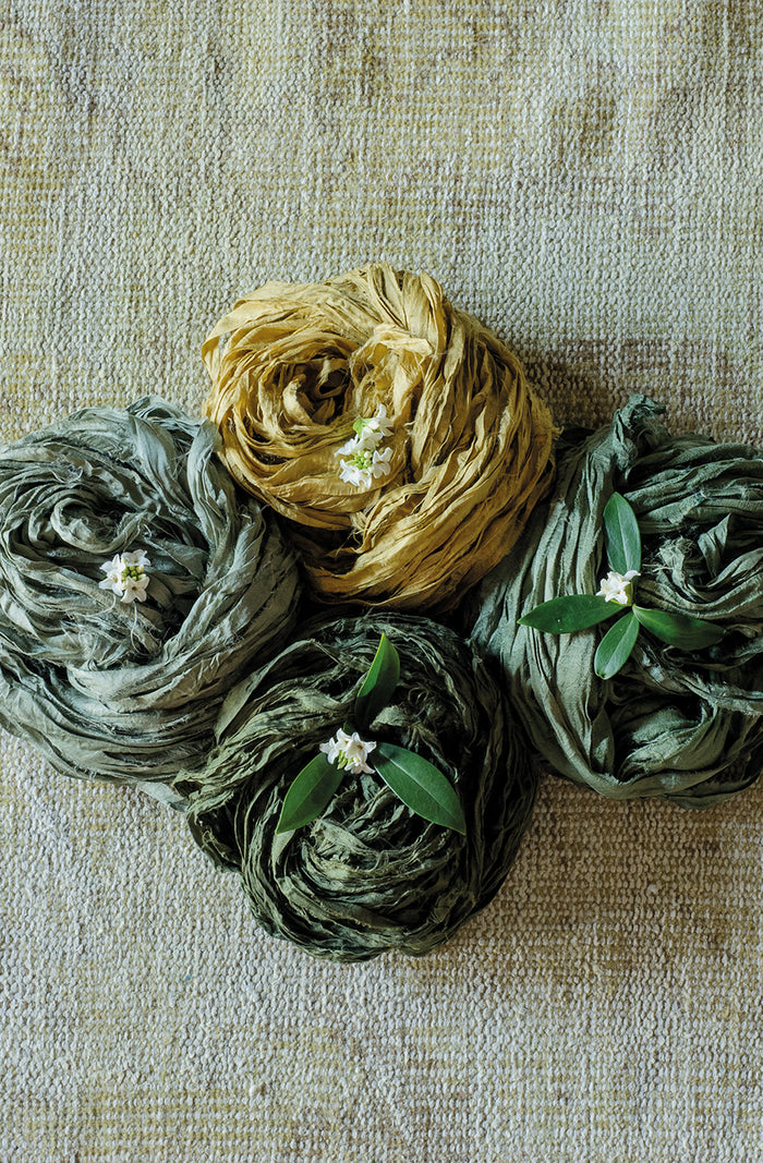Silk Sari Ribbon - Lichen