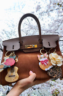 Bag Charm - Heart - Brown