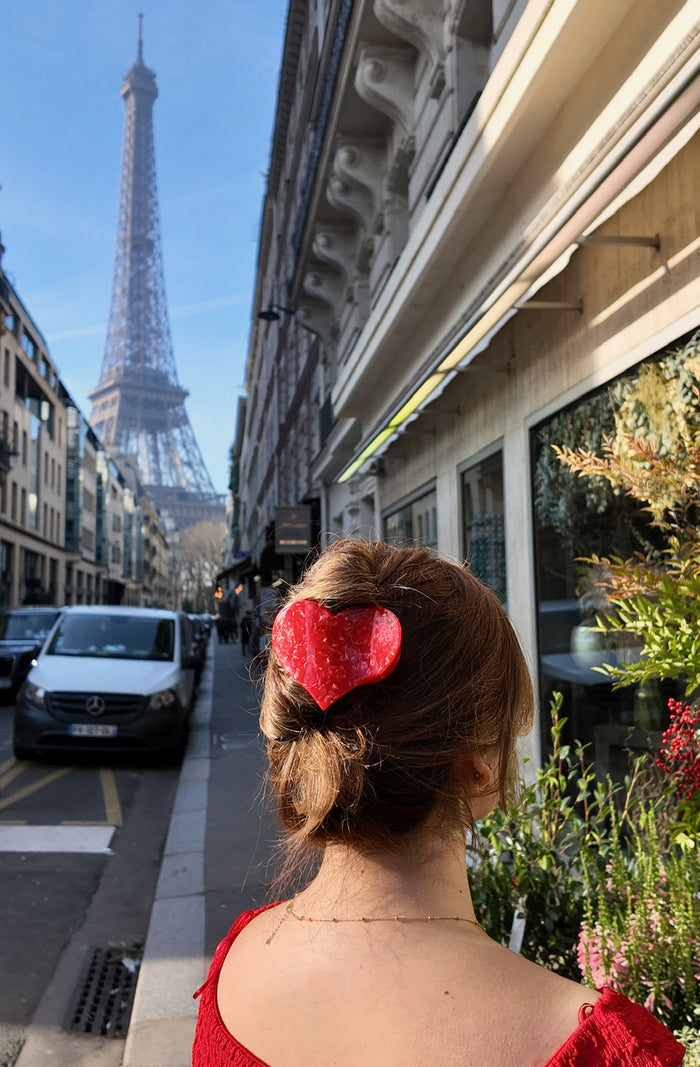 Claw Clip - Heart Lay Down - Red