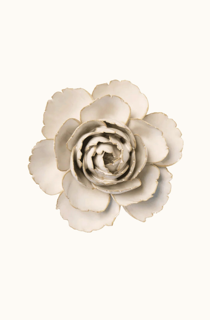 Ceramic Flower - Ivory English Rose