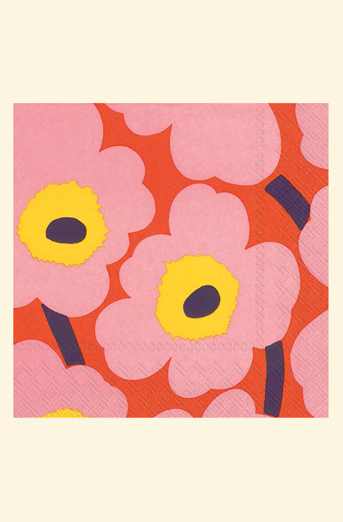 Unikko Rose Orange Napkin Set