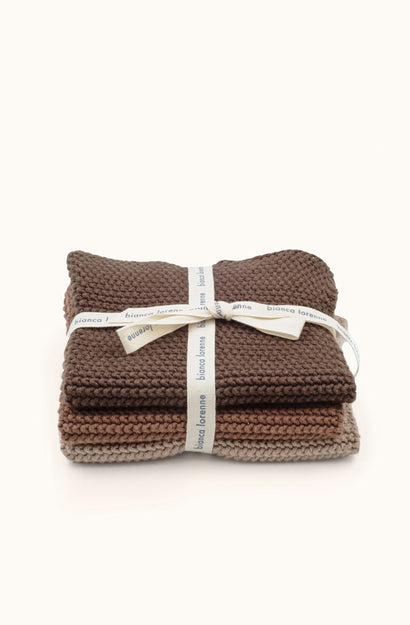 Lavette Chocolate Washcloths - Set of Three