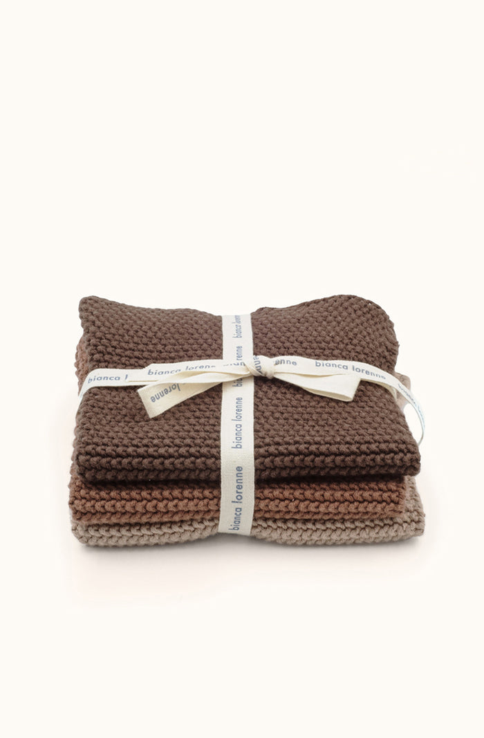 Lavette Chocolate Washcloths - Set of Three