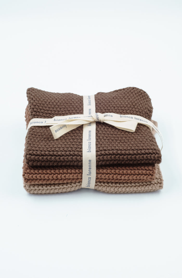 Lavette Chocolate Washcloths - Set of Three