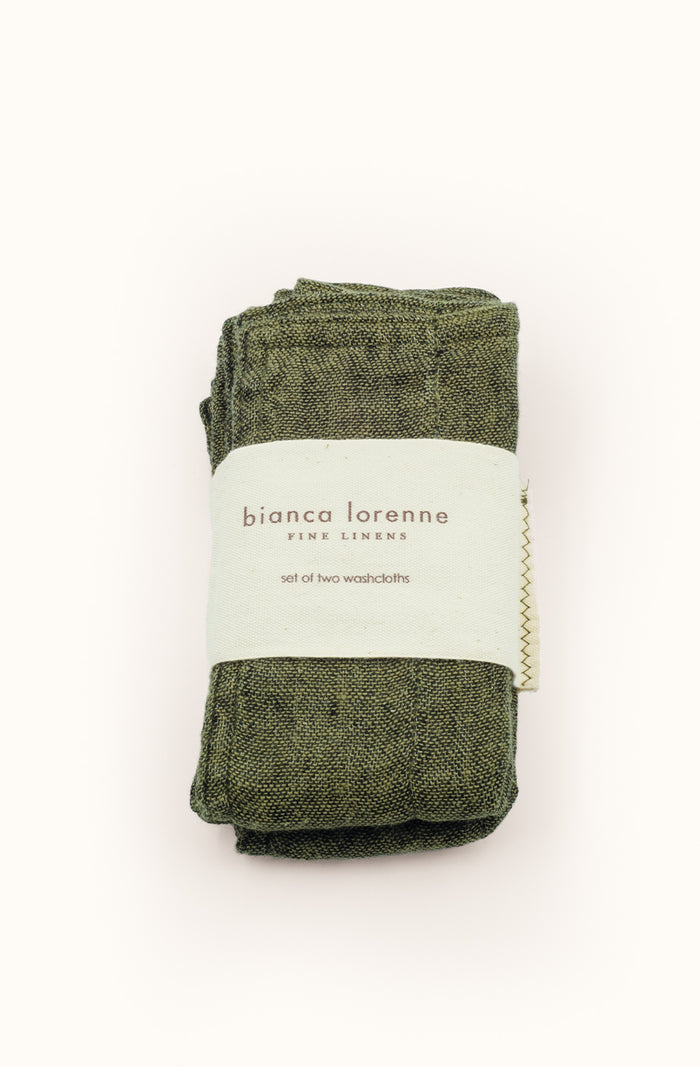Leggera Deep Moss Washcloths - Set of Two