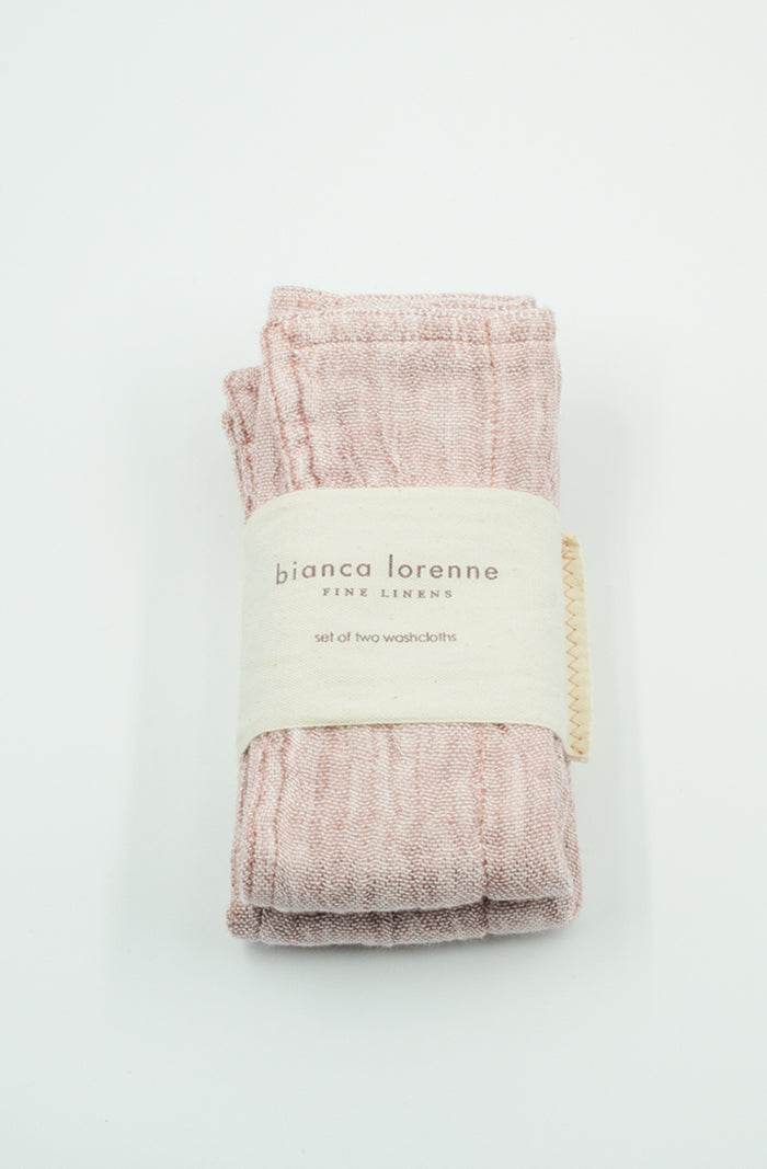 Leggera Pink Clay Washcloths - Set of Two