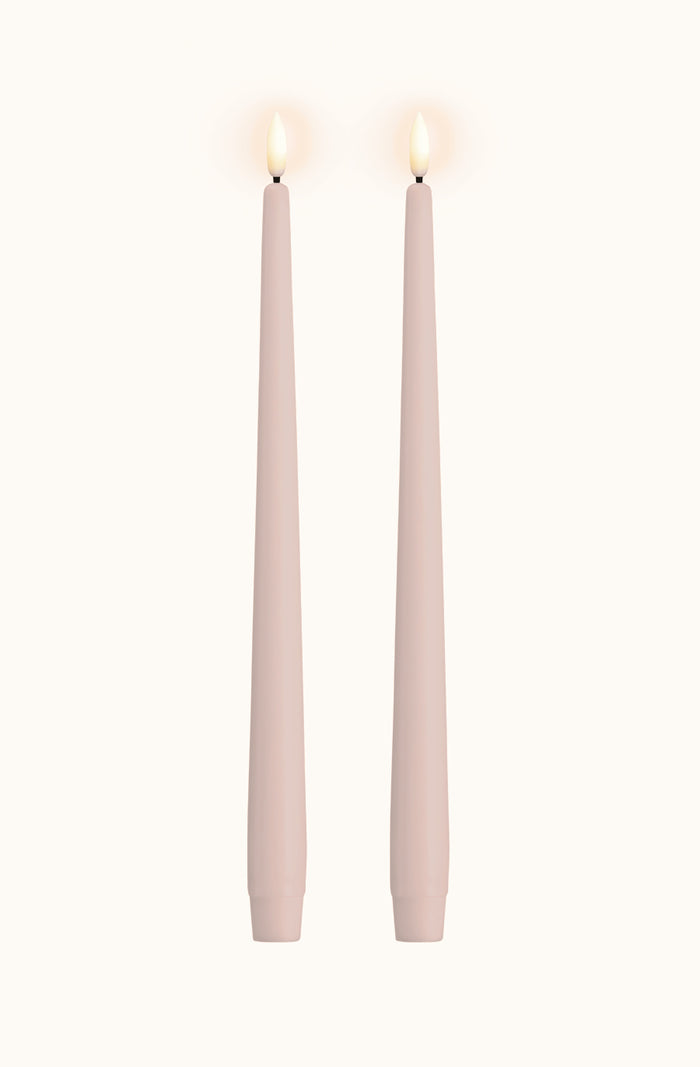 Taper Candle Light Rose Pack of 2