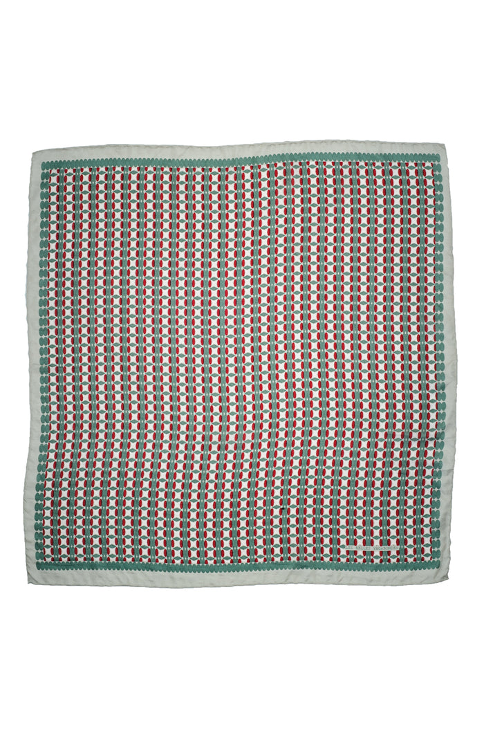 Silk Scarf - Mini Logic Khaki - Square