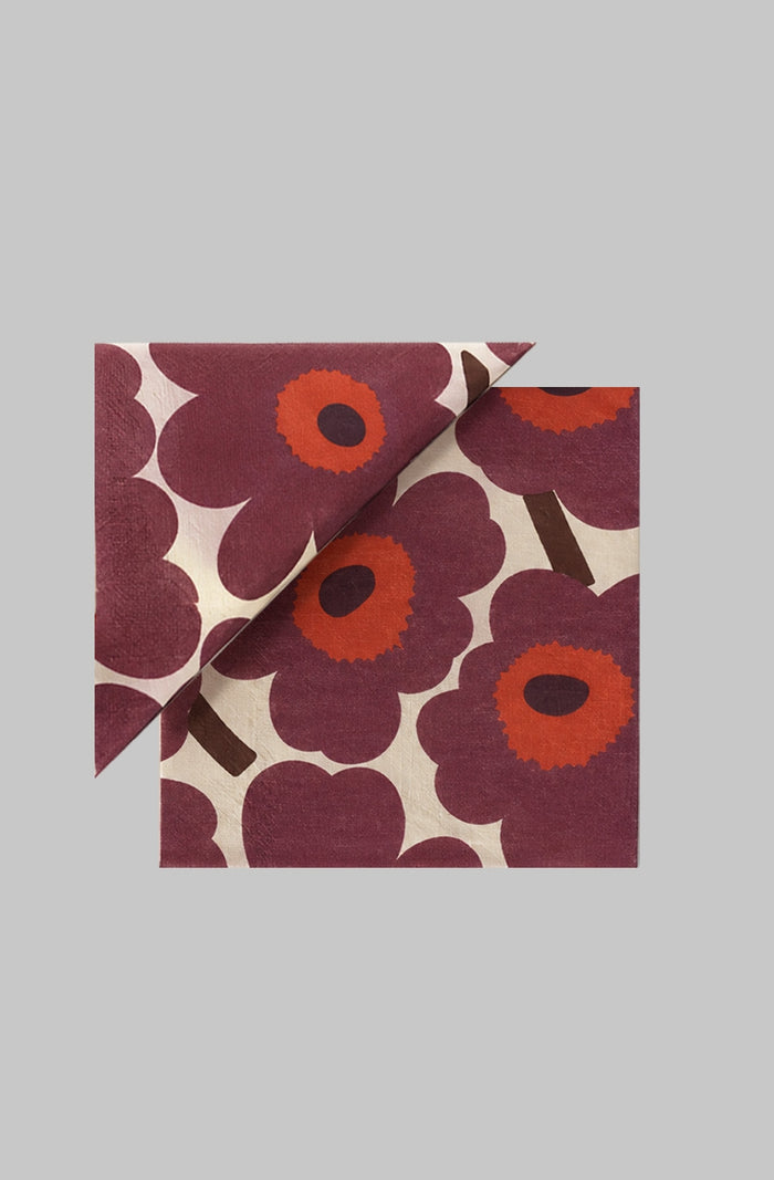 Marimekko Unikko Cream Bordeaux Napkin Set