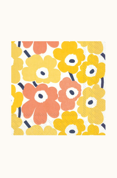 Marimekko Unikko Mini Unikko Yellow Cocktail Napkin Set