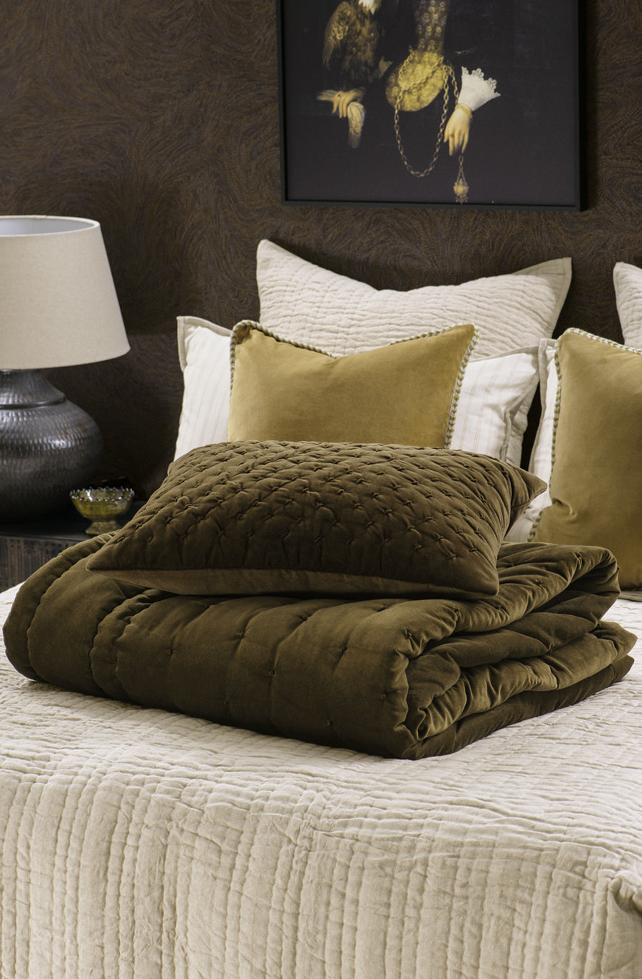 Mica Deep Moss Comforter | biancalorenne.co.nz