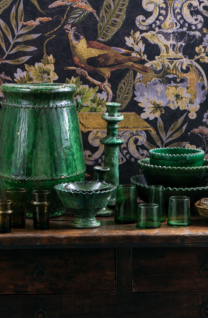 Moroccan Green Urn - 95cm