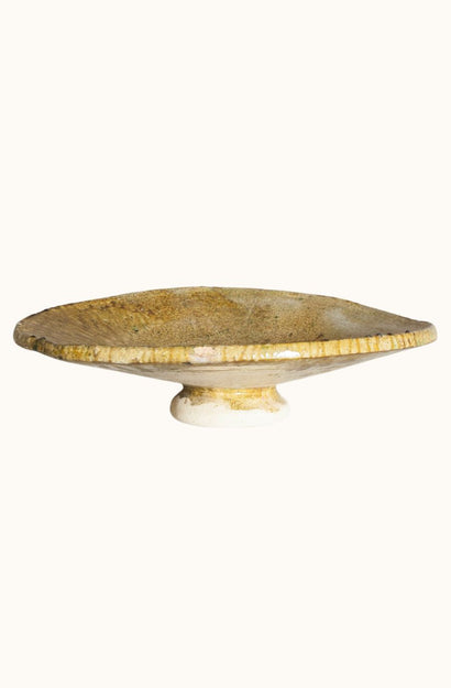 Moroccan Mustard Pedestal Bowl - Large