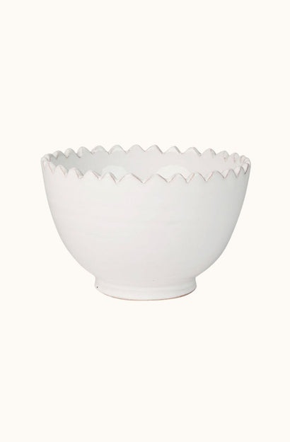 Moroccan White Zigzag Bowl - Medium